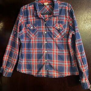 Mossimo Supply Co. Red and Blue Plaid Shirt